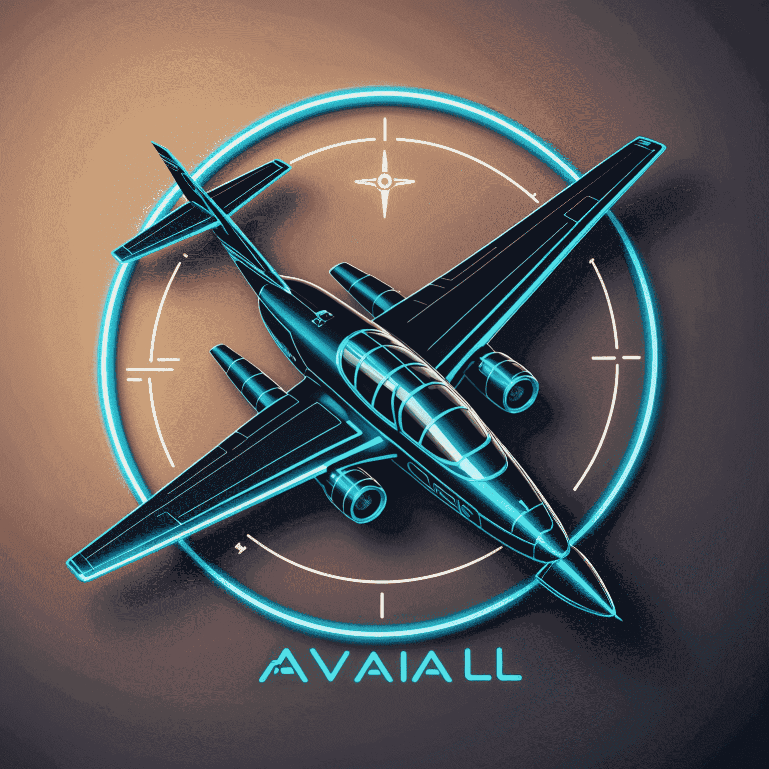 AviaAll logo featuring a stylized aircraft with neon accents