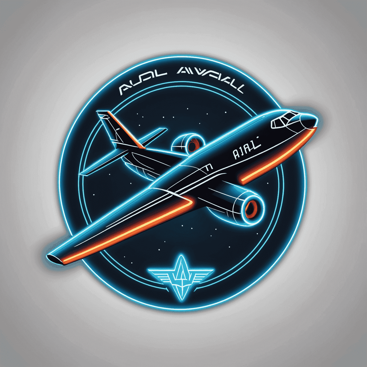 AviaAll logo featuring a stylized aircraft with neon accents