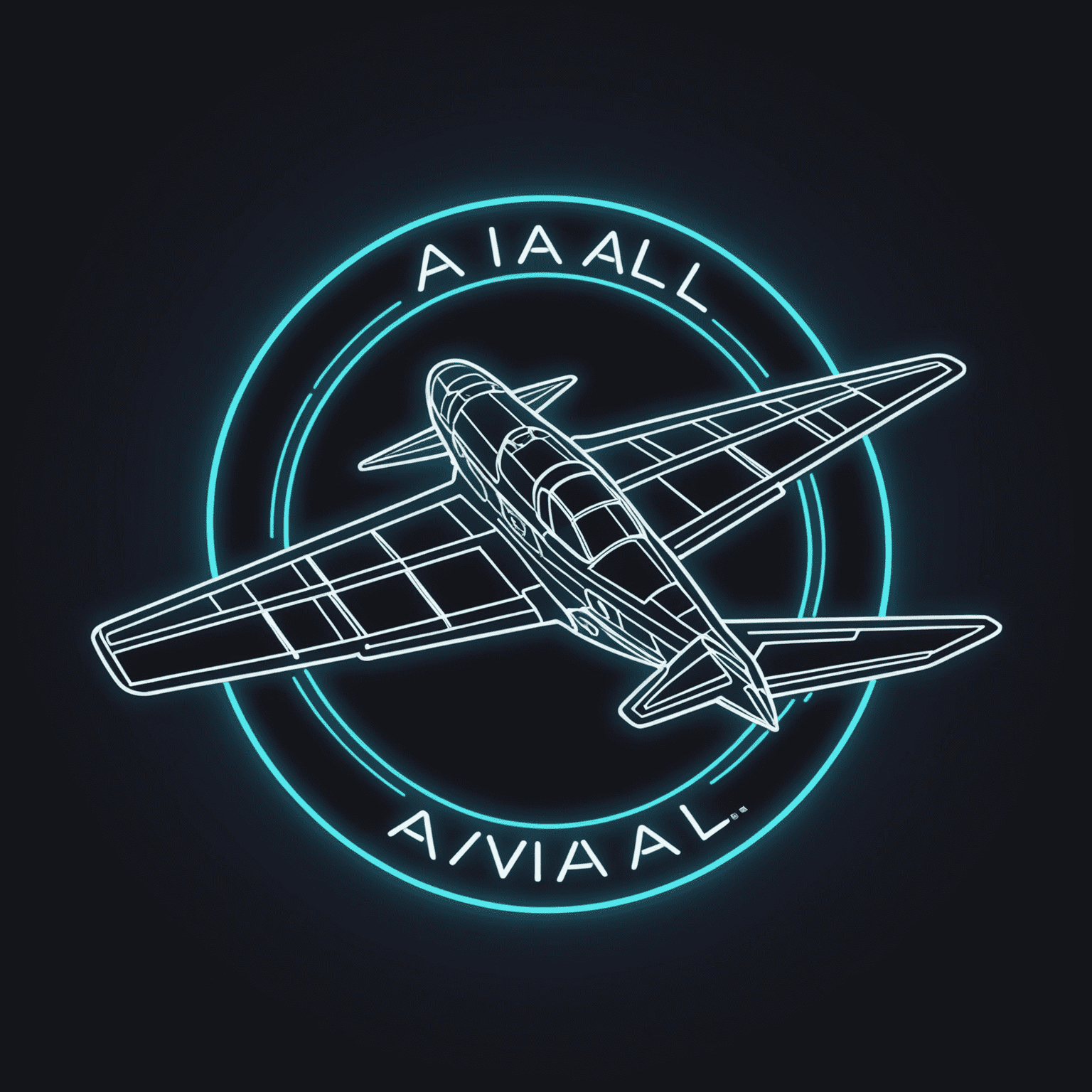 AviaAll logo featuring a stylized aircraft with neon accents